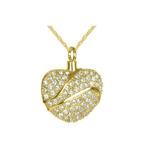 Colgantes para cenizas de oro y circón Corazón