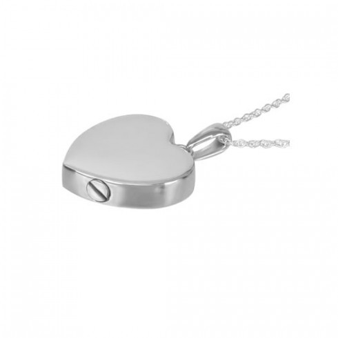 Colgante para cenizas de plata doblado.