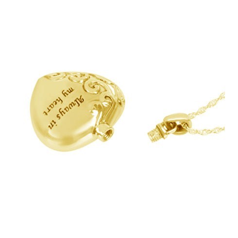 colgante para guardar cenizas de oro abierto