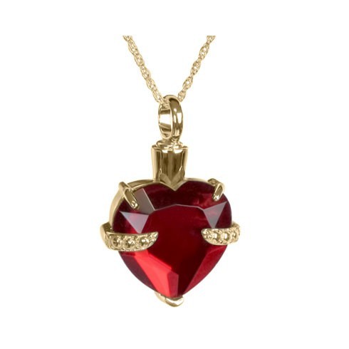 colgantes para cenizas de Corazón Rojo