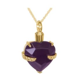 Colgantes para cenizas de oro Corazón Morado