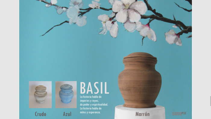 Urna funeraria biodegradable basil