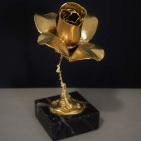 urna para cenizas flor oro